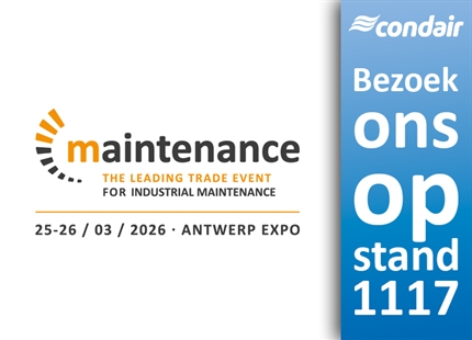 Bezoek Condair op stand 1117 tijdens de Maintenance 2026
